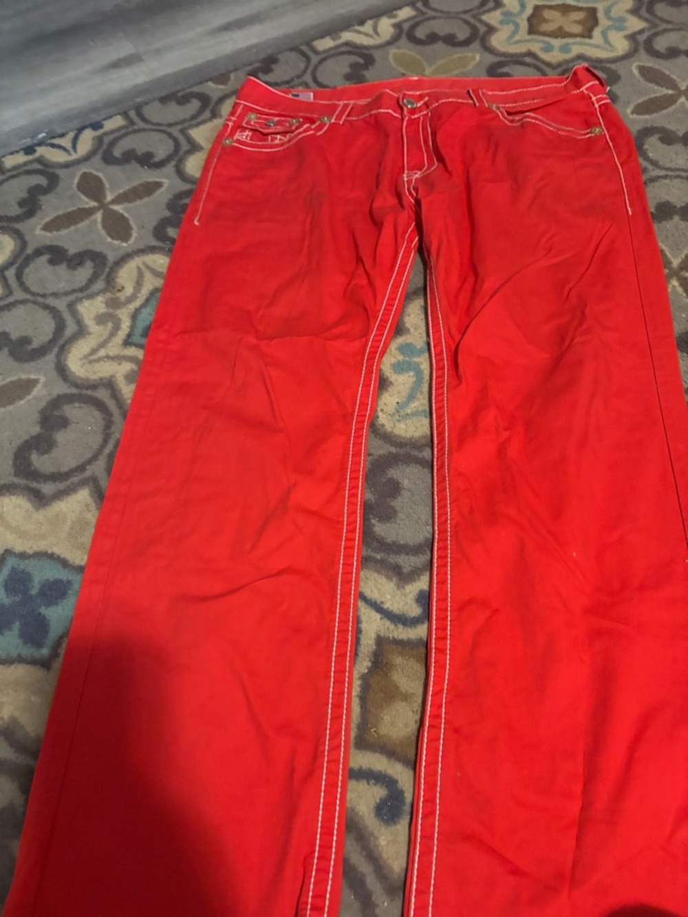 True Religion Red Relaxed Jeans